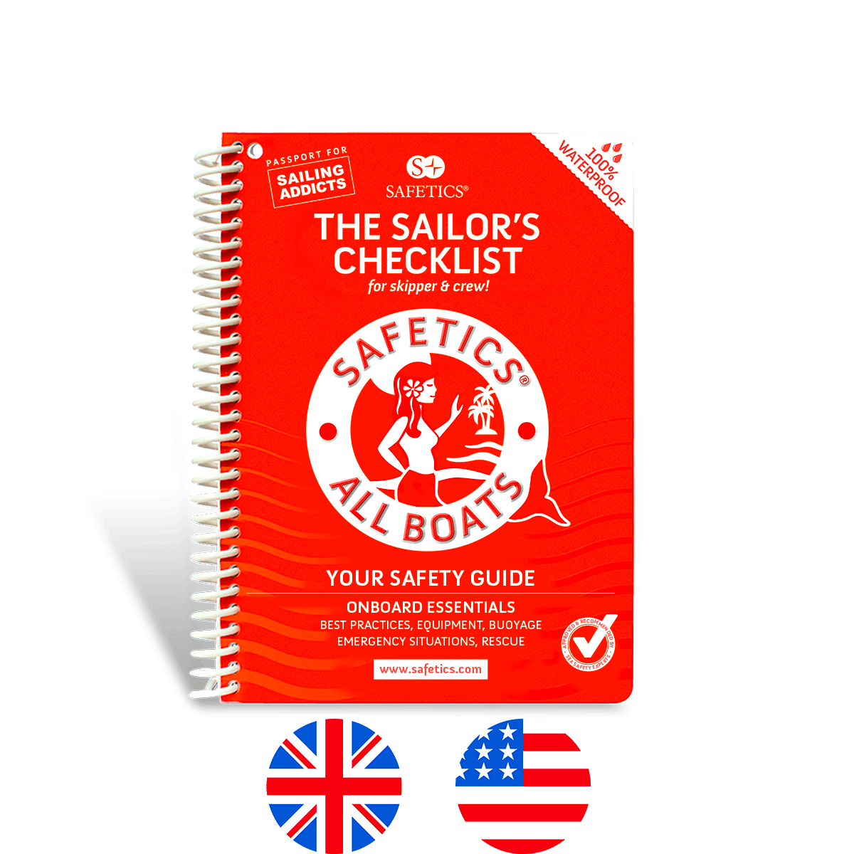 Safetics the Sailor's Checklist - Mermaid cover - with flags
